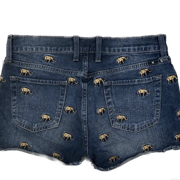 LUCKY BRAND | Elephant Embroidered Stretch Denim Shorts - sz 30 - Picture 2 of 4